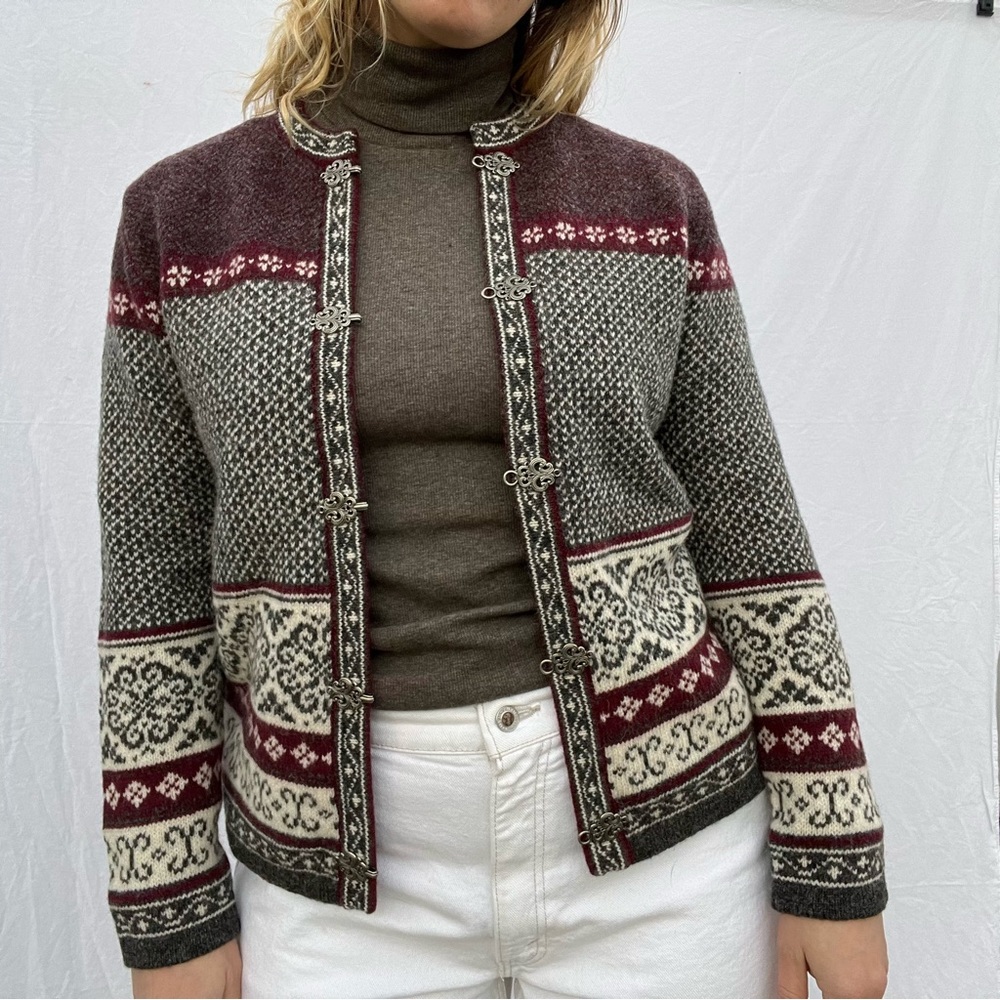 90s y2k wool knit cardigan sweater